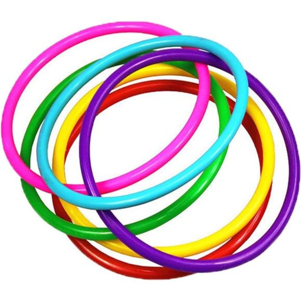 12 Pcs Plastic Ring Toss Game for Kids and Outdoor Toss Rings for Speed& Agility